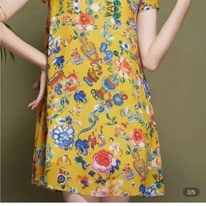 SHEIN Yellow Floral Mini Dress